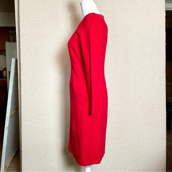 Talbots V-neck Midi Dress with Front Pockets Red Size 2 - Picture 3 of 8